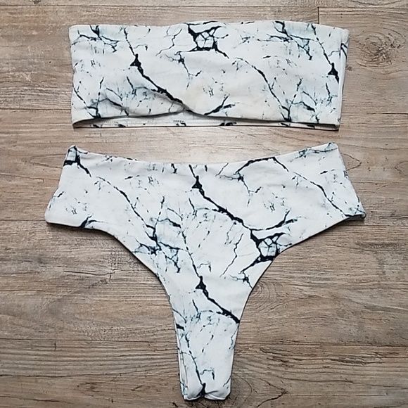 Zaful Other - Marble high waisted bikini